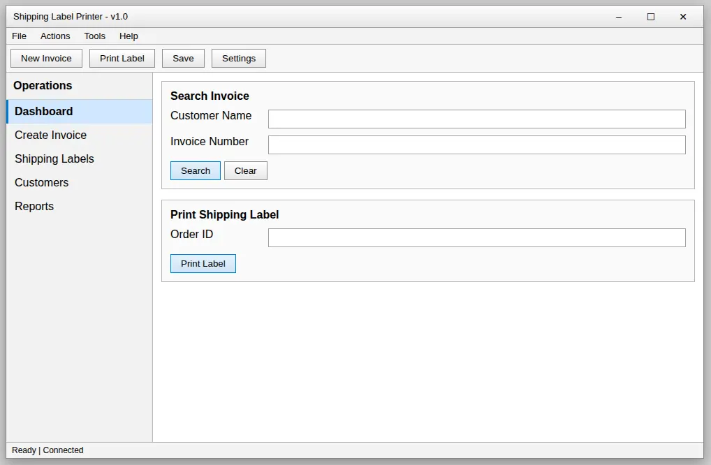 Shipping Label Desktop App